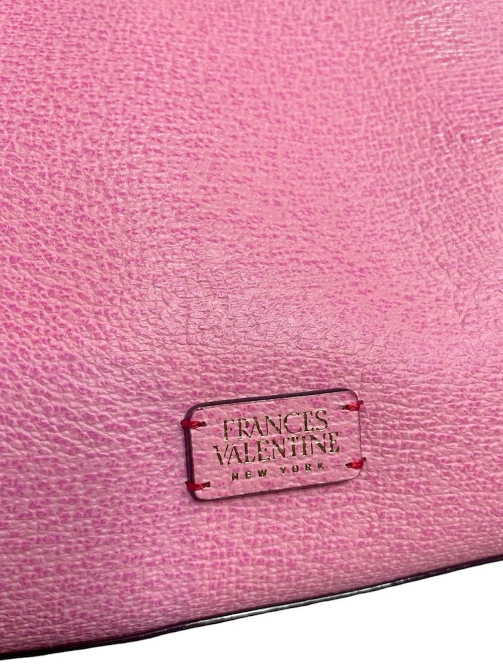 Frances Valentine Pink Pebbled Leather Top Handle Jackie Frame Satchel w Geodome